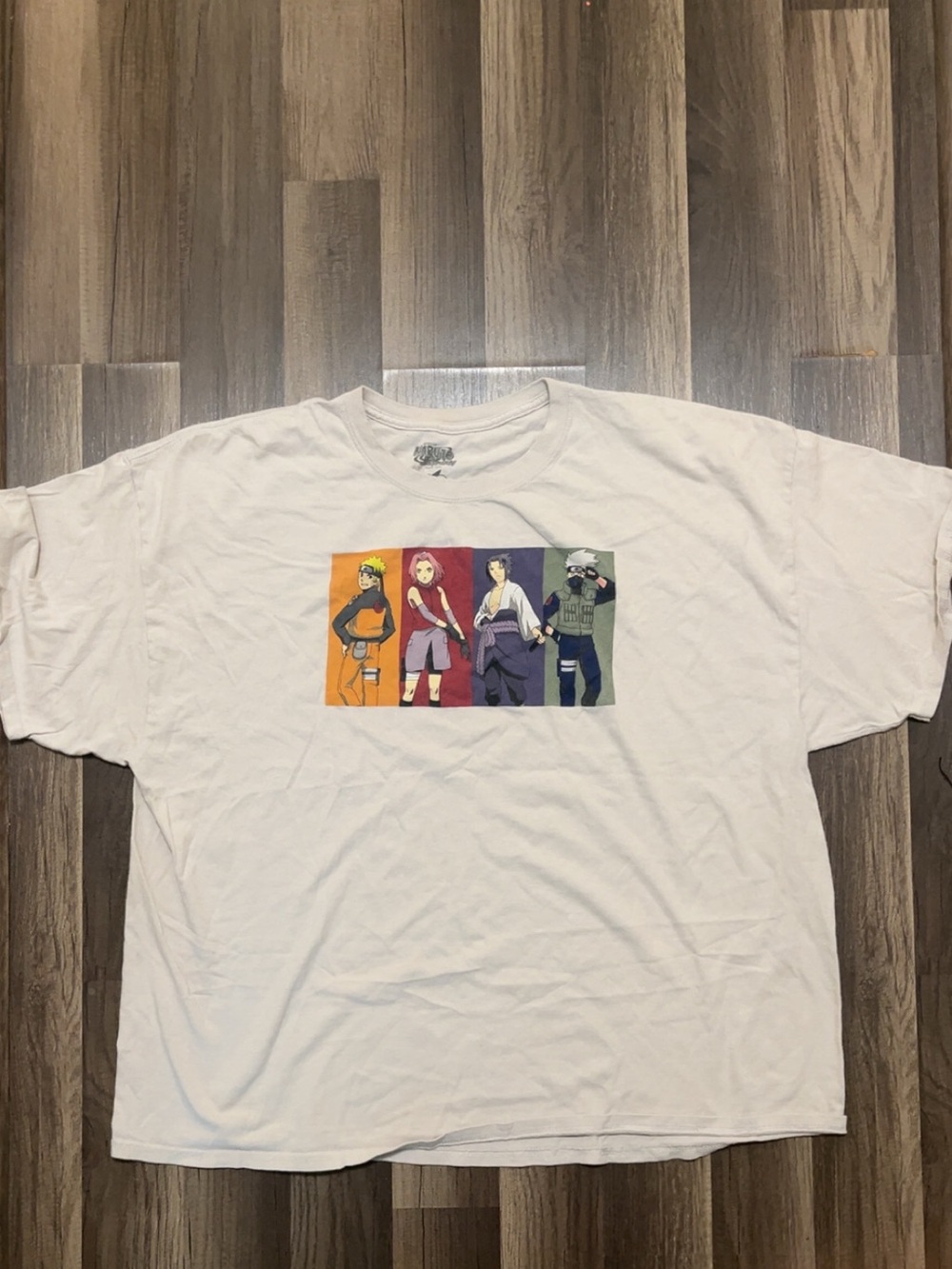 NARUTO SHIPPUDEN Mens 3XL White Graphic Shirt